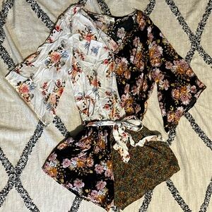 New with tag Umgee Multi-Floral Crossbody Short Romper size M